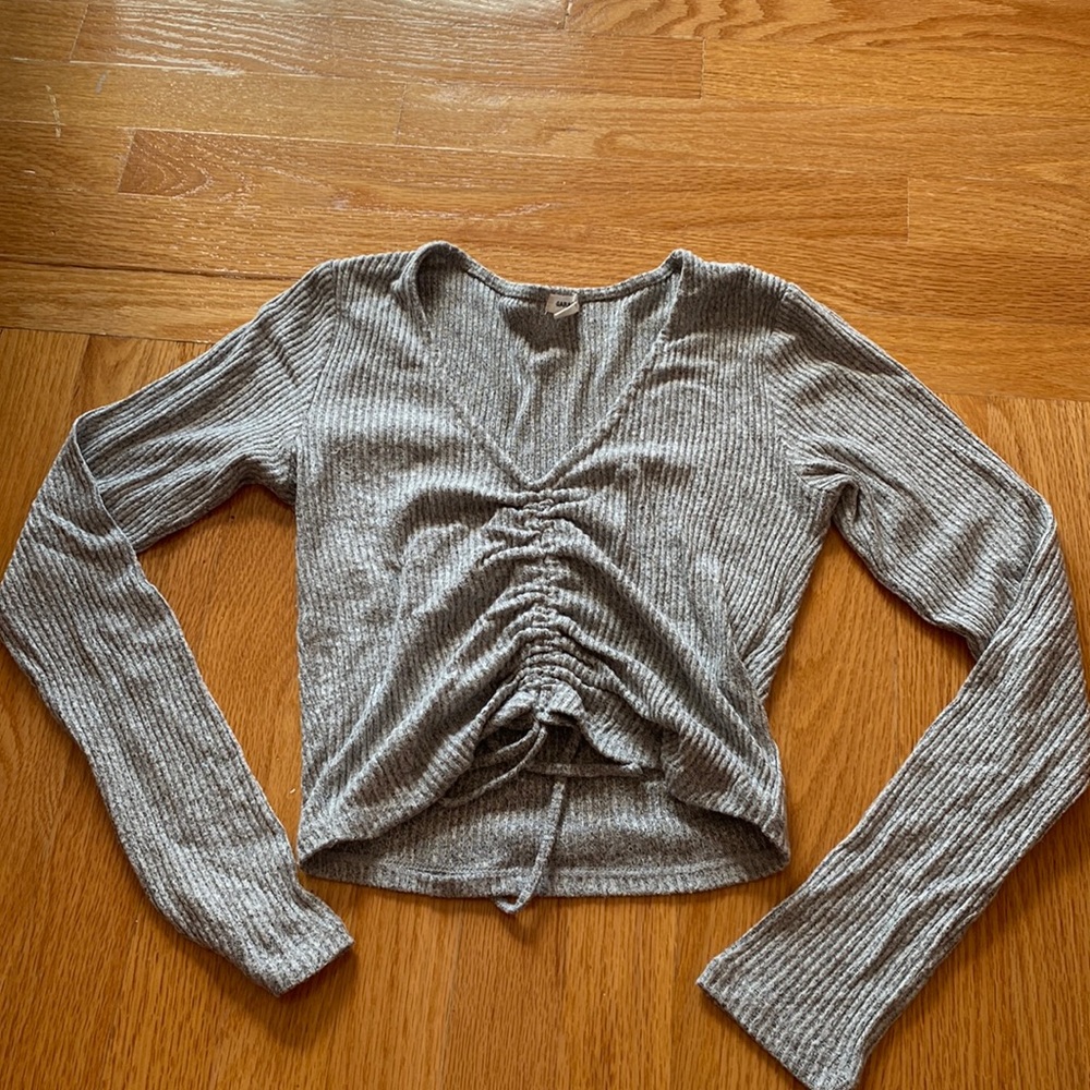 Gray long sleeve garage shirt